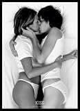 Kiss Female Fantasy Lesbian New Art Framed Poster Print - 24