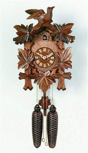 Eight Day 13 inch Five Leaves One Bird Cuckoo Clock