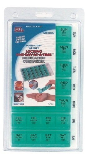 Best Price Ezy Dose Adult Lock One Day At a Time Medium Weekly Medication Organizer Tray
