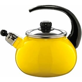 Whistling Stove Top Kettle, Non Toxic Enamel Coating, 2.0L/yellow