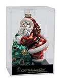 4.5 Shiny Glass with Glitter Santa Claus Christmas Ornament #822200