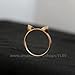 ELBLUVF 18k Rose Gold Plated Stainless Steel Cat Ears Cat Ring Size 7 For Womens