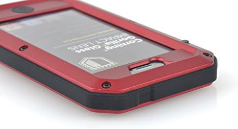 iPhone 5C Case, COMC iPhone 5C Metal case [Science Hybrid Premium Metal] Full-Body Aluminum Structures with Silicone - Extreme Water Resistant Dust/Dirt Shockproof / Dust Proof Military Heavy Screen Protector - Hard Aluminum Dual Layer Protective Case for Apple iPhone 5C (Red)