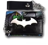 Batman Arkham Asylum: Bat Symbol with Joker/ Batman Face Wallet with Chain