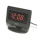 Sharp SPC061 Red LED Plasma-TV Style Alarm Clock (Silver)