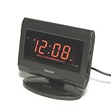 Sharp SPC061 Red LED Plasma-TV Style Alarm Clock (Silver)