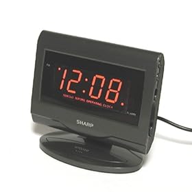 Sharp SPC061 Red LED Plasma-TV Style Alarm Clock (Silver) by Sharp