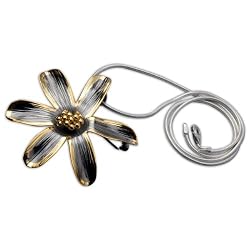 Brooch Cum Pendant Gold Plated Sterling Silver Jewelry 2.25 inches