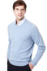 2" Longer Collezione Cotton Rich Crew Neck Jumper with Cashmere