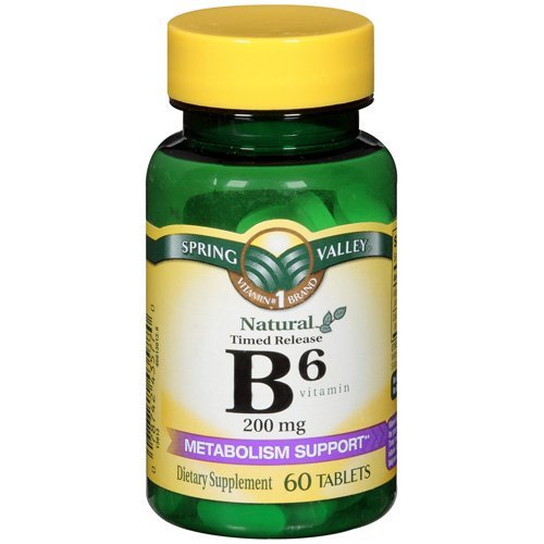 Black Friday Spring Valley - Vitamin B-6 (Pyridoxine) 200 mg, 60 Tablets Deals