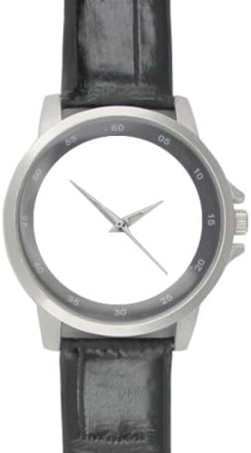 Eiffel Tower Background Printed High-grade Alloy Watch with Black Leather Watchband