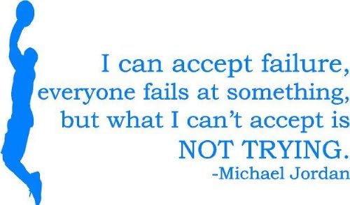 Michael Jordan Quote Wall Decal / Sticker | Vinyl Basketball Decor 20"x13" [DS16]