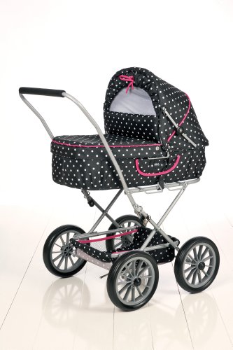 Imagen 3 de Brio 24890121 - Cochecito para muñecas plegable con cuco extraíble en color negro (71cm x 43cm x 47cm)
