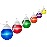 IMAGE OF (6 Globe) Patio Christmas Light String 30 ft. - Prismatic Acrylic 6 in. Colored Globes