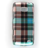 Premium-grade hard crystal design snap-on case for LG Ally VS740 - Blue, Green Checkes Plaid Print