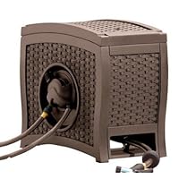Suncast RSW125D Mocha Wicker 125-Foot Capacity Touch and Go Hose Reel