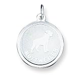 Sterling Silver Rottweiler Disc Charm with 20 inch Sterling Silver Chain