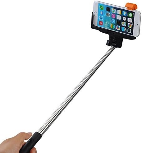 Selfie Stick extendable shaft with built-in bluetooth remote shutter for iPhone 6, iPhone 5S, Samsung Galaxy S6 S5, Android -Black
