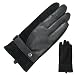 Men's Leather Patch Driving Gloves - Black