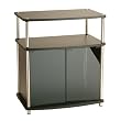 TV Stand with Glass Doors - Black