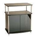 TV Stand with Glass Doors - Black