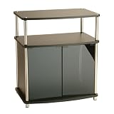 TV Stand with Glass Doors - Black