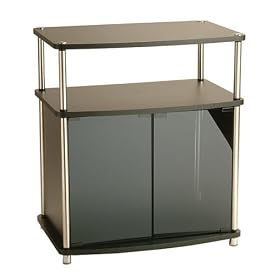 TV Stand with Glass Doors - Black by Convience Concepts