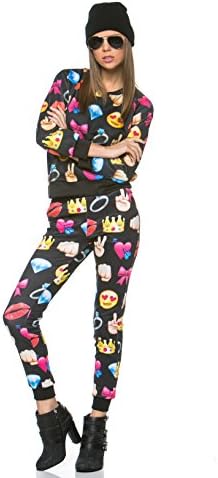 Emoji Fun Long Sleeve Sweater in Black