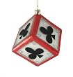 3" Clubs Dice Casino Gambling Glass Christmas Ornament