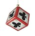 3" Clubs Dice Casino Gambling Glass Christmas Ornament