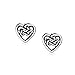 BFF Irish Celtic Friendship Love Infinity Knot Tiny Heart Stud Earrings For Women Teen Oxidized .925 Sterling Silver