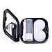 Mini Travel Cute Cartoon Beard Shape Contact Lens Case Box Container Holder Black