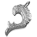 925 Silver Half Heart Scroll Pendant Hawaiian Jewelry