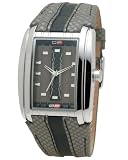 DFactory Men's DFI013ZEE White Label Gray Dial Gray Leather Strap Watch