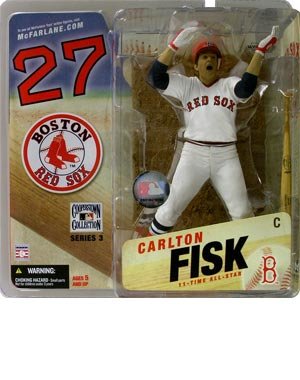 Childrens Toyshop  Toys : McFarlane SportsPicks: Cooperstown Series #3 - Carlton Fisk in White Boston Red Sox Uniform