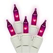 Set of 100 Purple Mini Christmas Lights - White Wire
