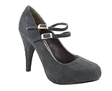 ROUND TOE MICRO FIBER SUEDE MARYJANE PUMP