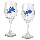 Detroit Lions NFL 2pc Wine Glass Set - Primary Logo