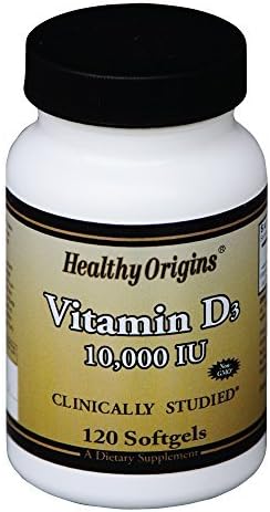 Healthy Origins Vitamin D3 10, 000 Lulanolin Gels, 120 Count (Pack of 3)