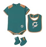 Miami Dolphins 2009 Newborn Creeper, Bib & Bootie Set