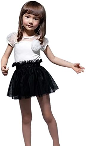 XiDang Kid Girls Princess Party Casual Tutu Lace Gown Dress One-Piece Suit Skirt (2-3 Years, White)