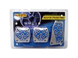 El-Glow Light Blue With Silver Outer Rim 3pc Manual Transmission Racing Pedals
