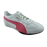 Ladies Puma Leather White Pink Trainer Shoes Womens 2-6