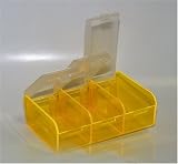 3-to-go Pill Box Organizer Color Transparent Yellow- Made in the USA