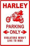 HARLEY PARKING motorcycle sign