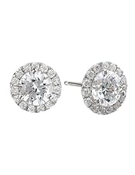 Tivolia Collection 14kt White Gold Round Diamond Semi-Mount Earrings
