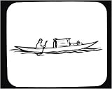 Decorated Mouse Pad with "black and white", industry, dinghy, Asia, sailing, tourism, Burma, leisure, paddler, "house boat"