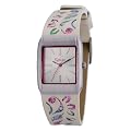 Kahuna Ladies Watch KLS-0165L with Floral and White Leather Strap