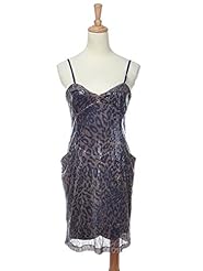 Sexy Corset   Waistline Spaghetti Strap Sequined Leopard Print  Dress