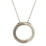Serenity Prayer Disc Pendant Round Necklace. High Polished Stainless Steel Necklace. God grant me the Serenity to accept the things I cannot change. Courage to change the things I can and Wisdom to know the Difference.